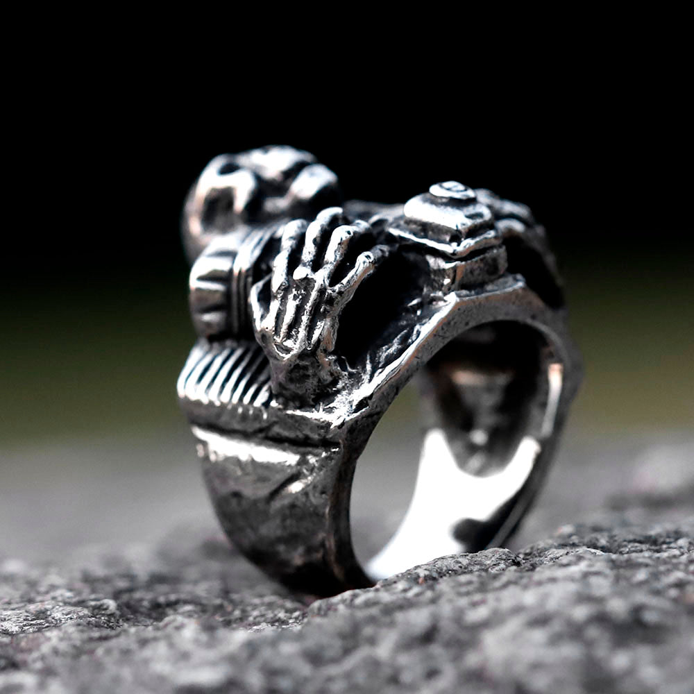 Stainless steel skull store engagement rings